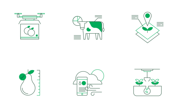 smart farm flat outline agriculture technology smart farm flat outline agriculture technology