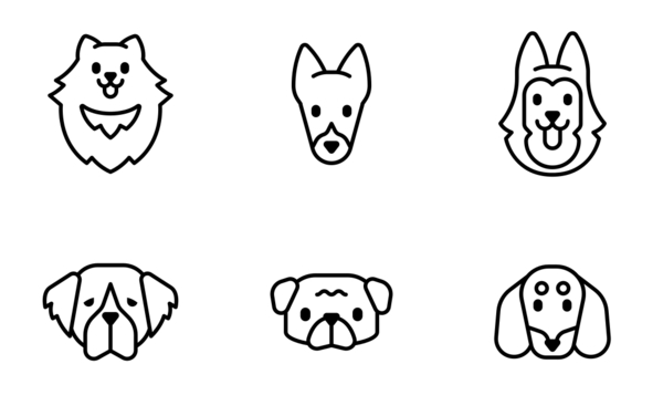 dog breed minimal  outline