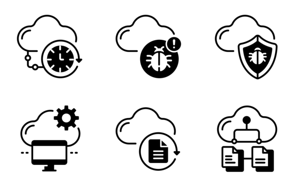 cloud technology fill  group of networked