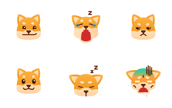 Shiba inu emoji gradient  doge puppy