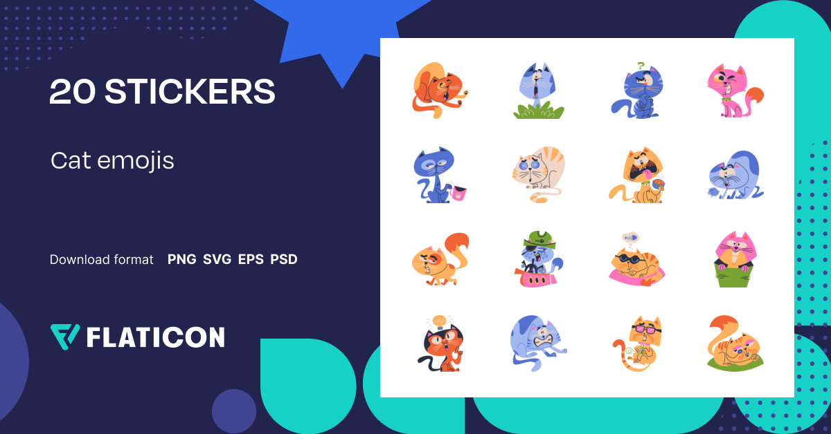 Pack of free Cat emojis stickers (SVG, PNG) | Flaticon