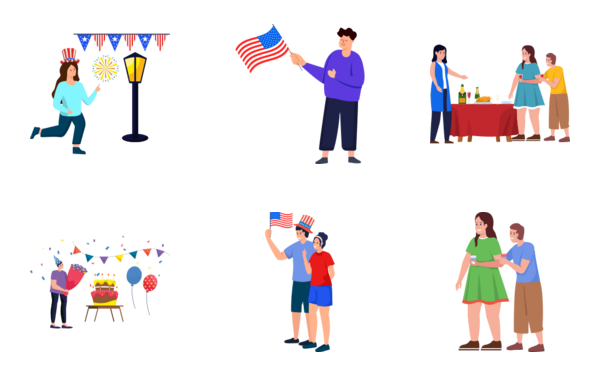 patriotic pride illustrations pack