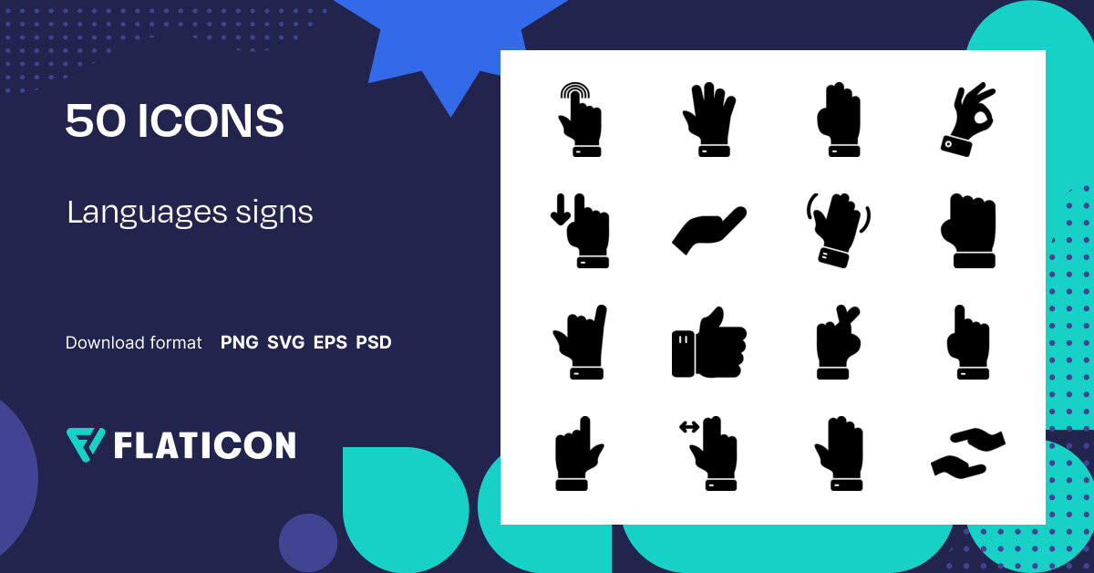 Languages signs Icon Pack | Black fill | 50 .SVG Icons