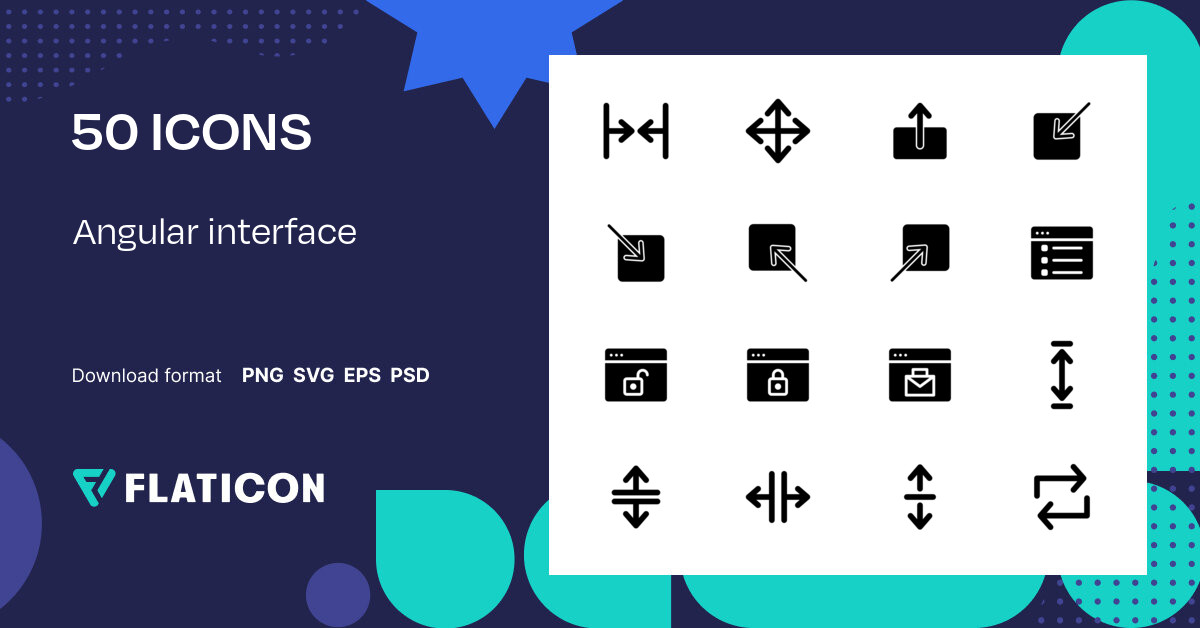 Angular interface Icon Pack 50 .SVG Icons