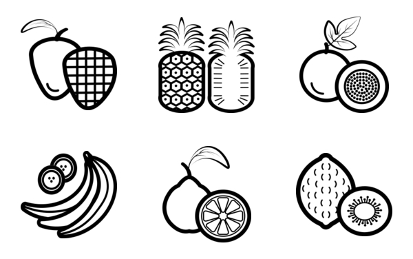 fruits outline