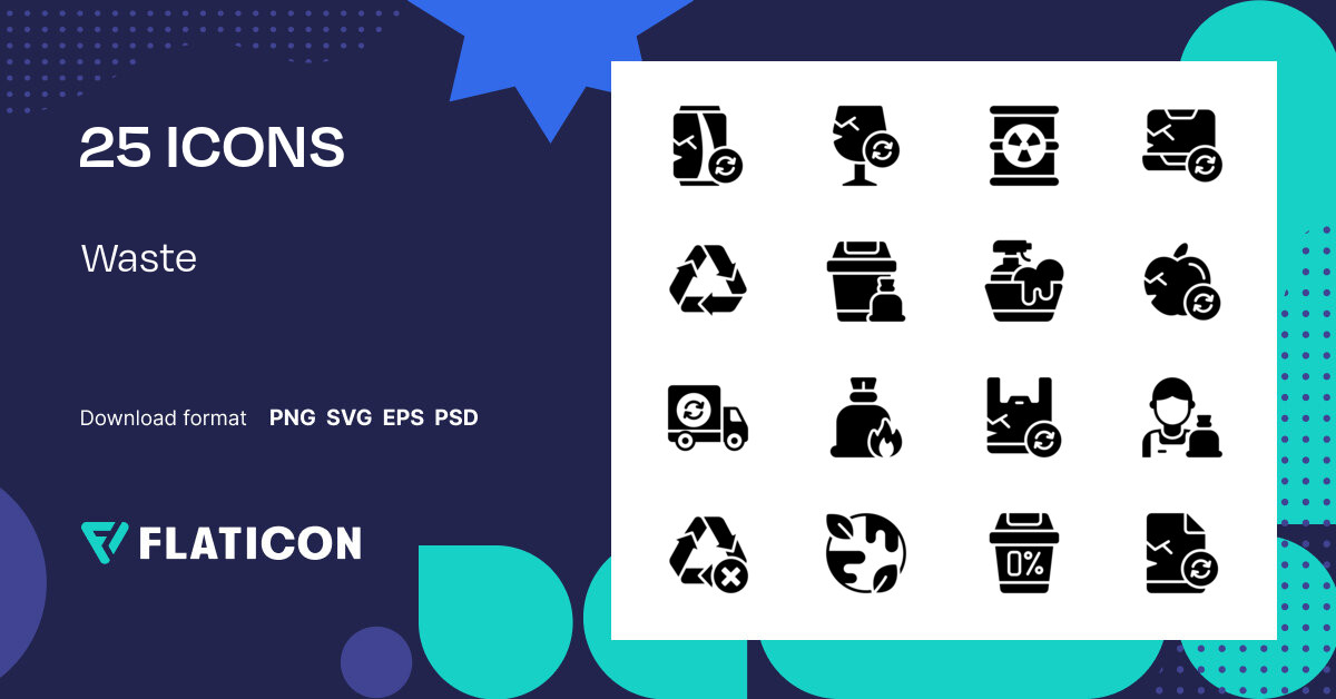 Waste Icon Pack Black fill 25 .SVG Icons