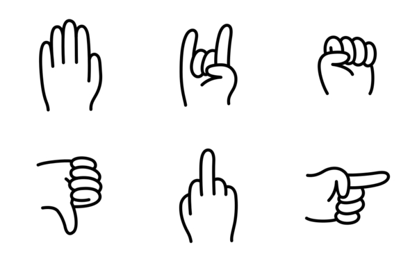 cartoon doodle hand gestures