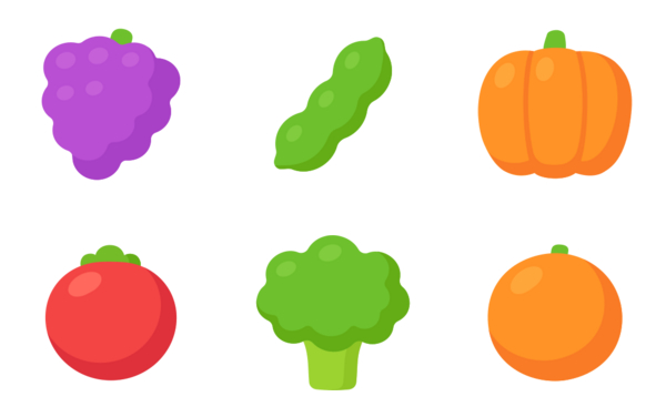 cartoon fruits and vegetables