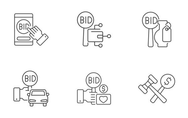 auction linear outline