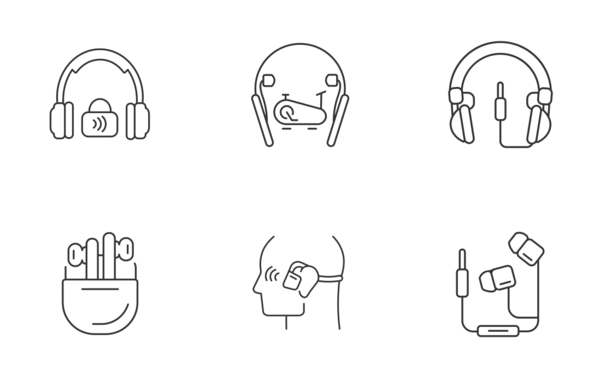 headphones linear outline