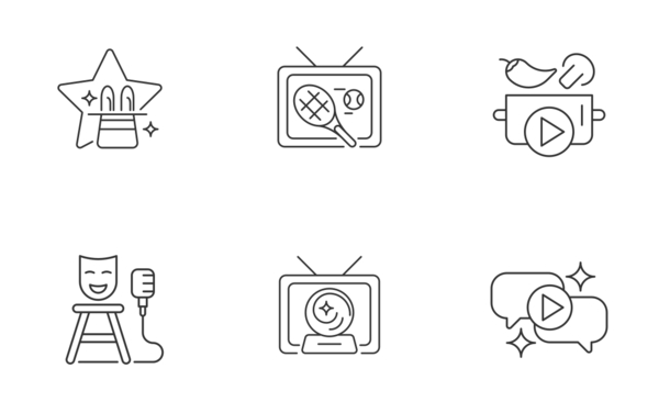 tv show icons linear outline