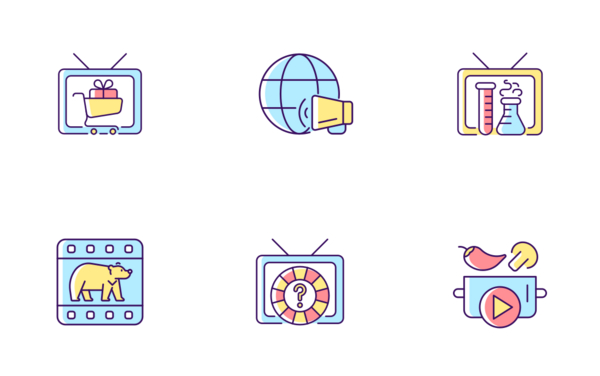 tv show icons color filled