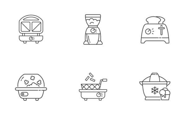 small kitchen appliances linear outline