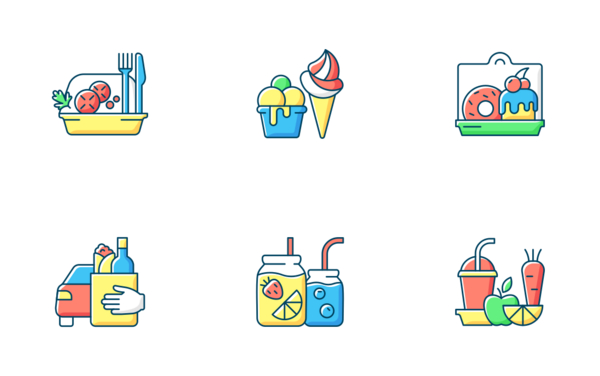 drinkstogo and takeaway food color filled drinkstogo and takeaway food color filled
