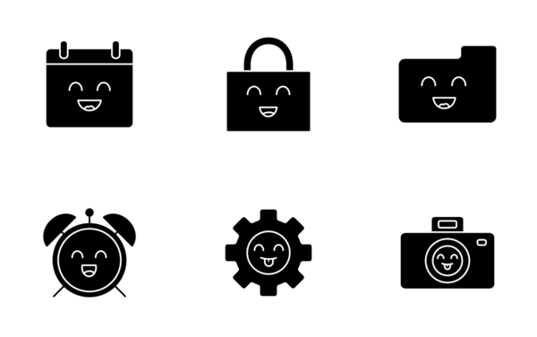 smile glyph silhouettes