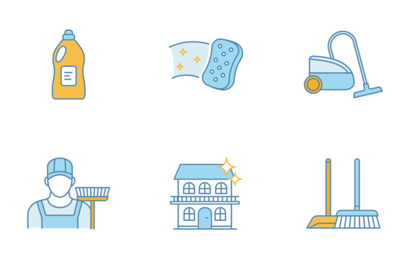 Cleaning service blue filled color Cleaning service blue filled color