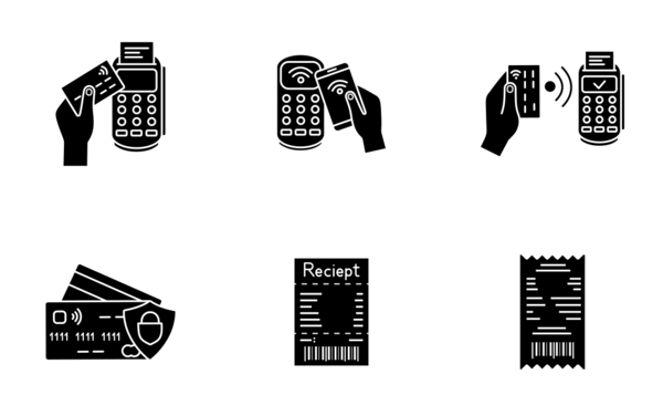 nfc and epayment glyph silhouettes