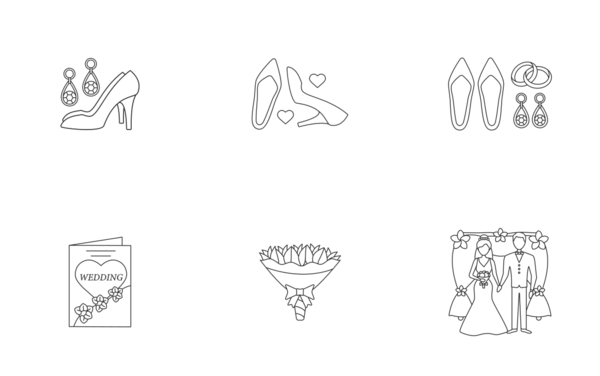 wedding linear outline wedding linear outline