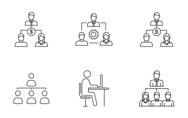 business management and teamwork linear outline