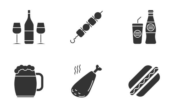 bbq glyph silhouettes