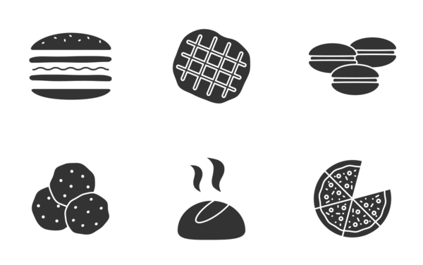 bakery glyph silhouettes