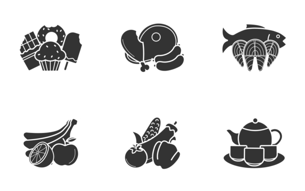 product categories glyph silhouettes