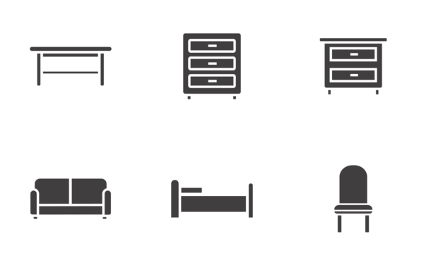 furniture glyph silhouettes