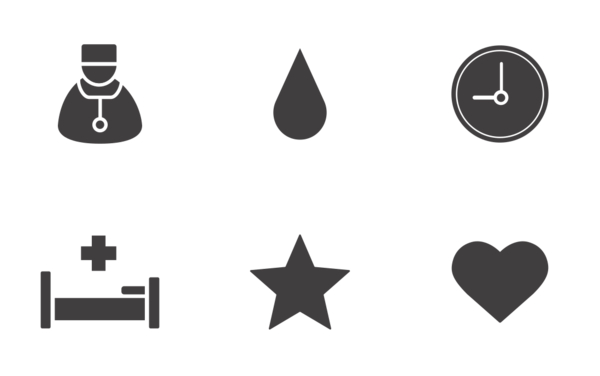 medical set glyph silhouettes