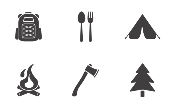 camping glyph silhouettes camping glyph silhouettes