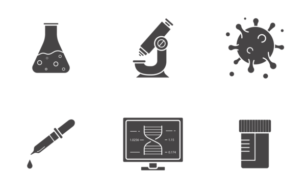 science chemical lab glyph silhouettes