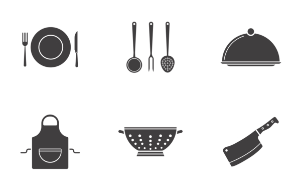 kitchen appliances glyph silhouettes