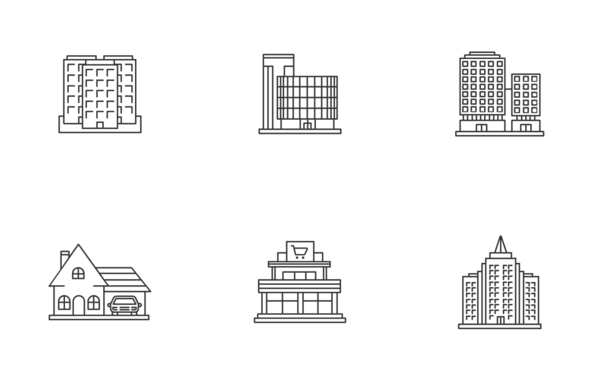 buildings linear outline