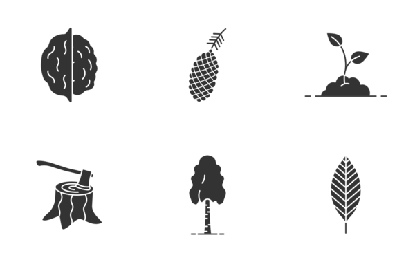 trees glyph silhouettes