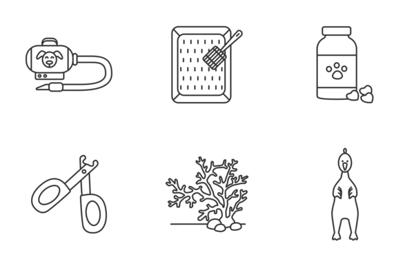 pet supplies linear outline pet supplies linear outline