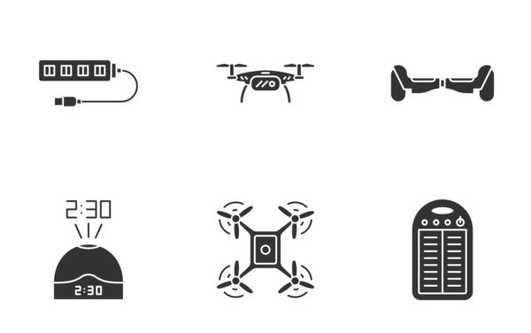 gadgets glyph silhouettes