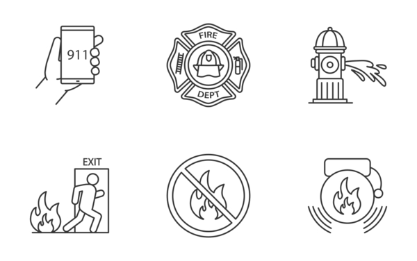 firefighters linear outlines