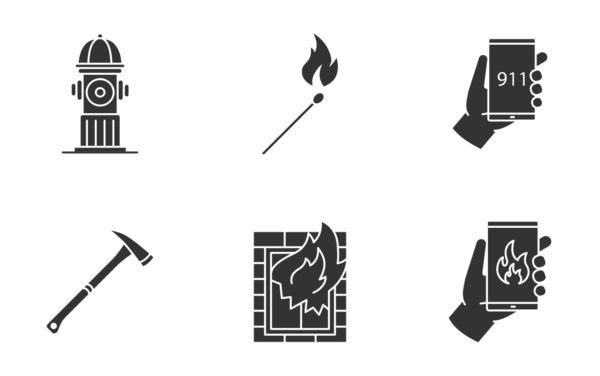 firefighters glyph silhouettes