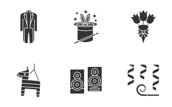 party glyph silhouettes