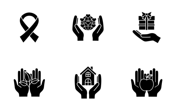 donate glyph silhouettes