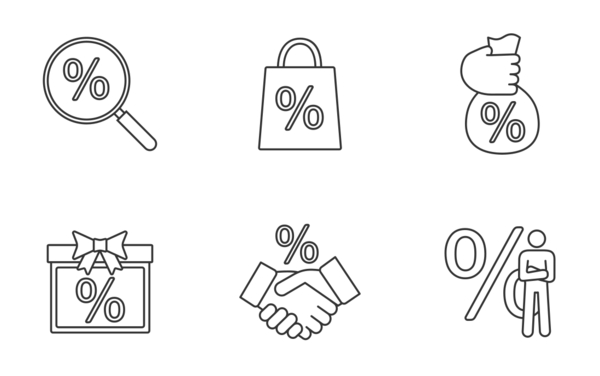 percent linear outline