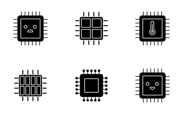 processor glyph silhouettes