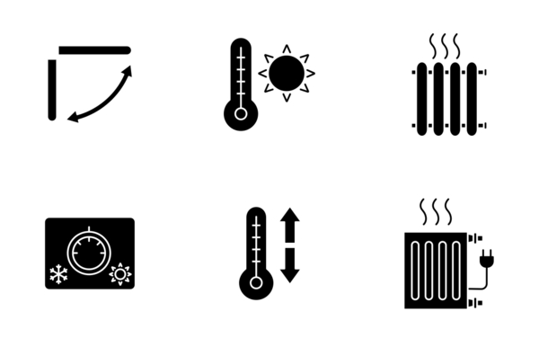 heating glyph silhouettes heating glyph silhouettes