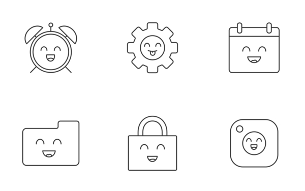 smile linear outline