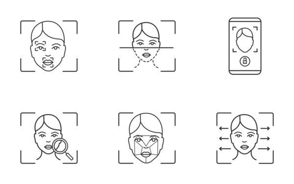 face recognition linear outline