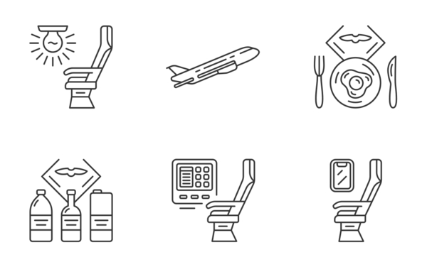 aviation service linear outline