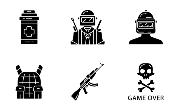 pubg game glyph silhouette