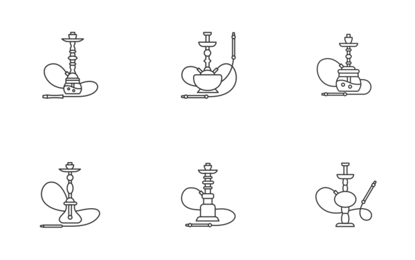 hookah linear outline hookah linear outline