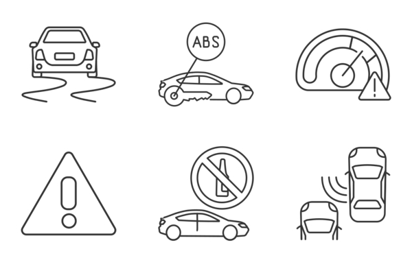 driving safety linear outline