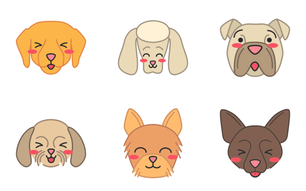 kawaii dogs color filled