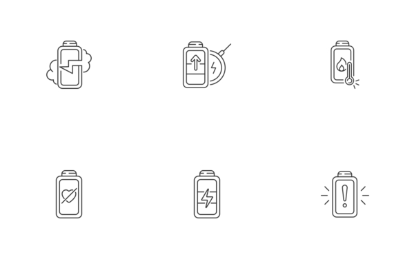 battery icons linear outline